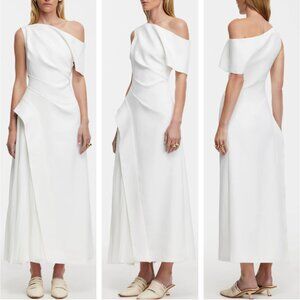 NEW Acler Sudden Midi Dress Ivory/White AU8/US4 Wedding Party Event
